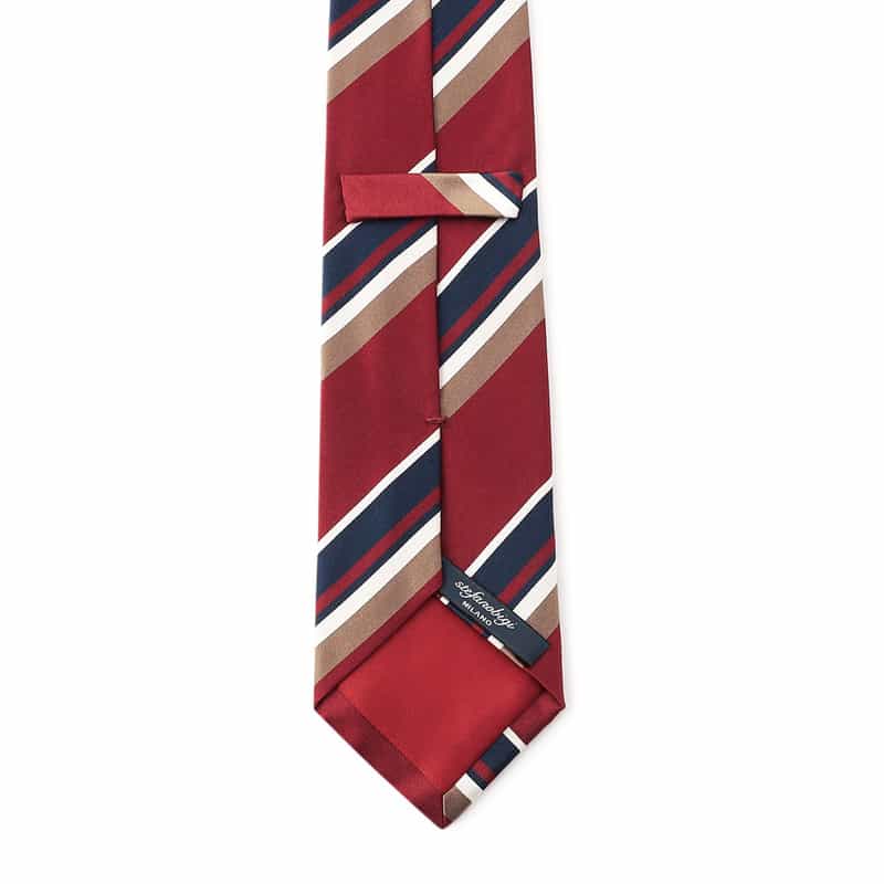 STEFANO BIGI サテンストライプ柄タイ RED