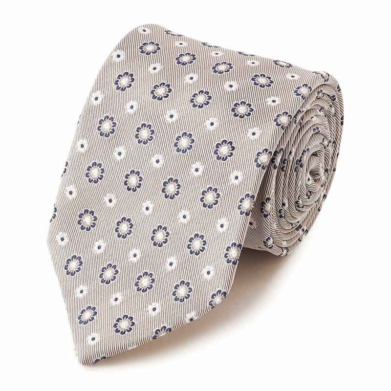 STEFANO BIGI 花柄タイ GRAY