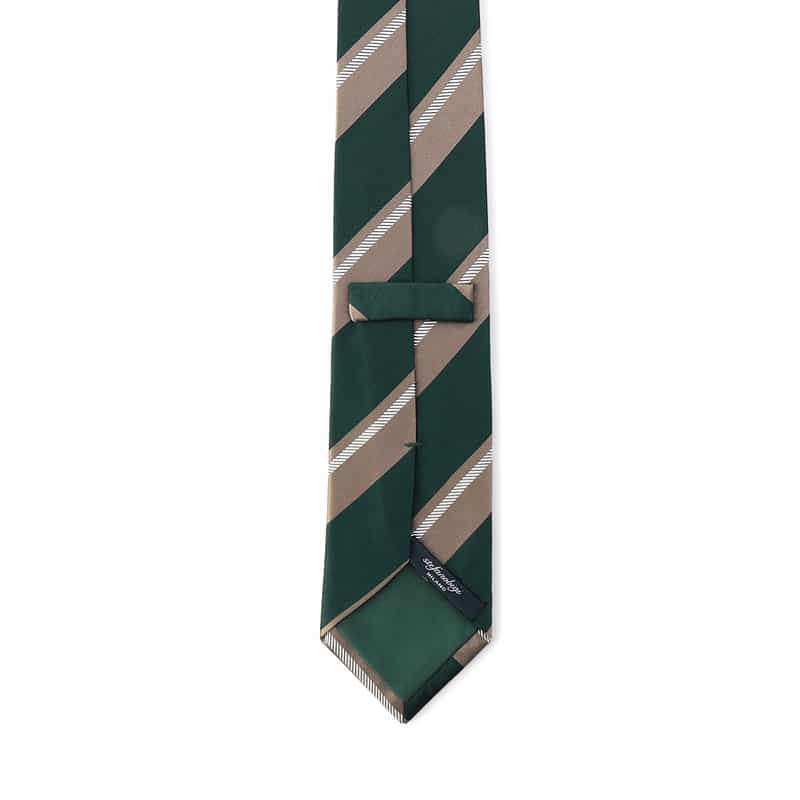 STEFANO BIGI ワイドストライプ柄タイ GREEN