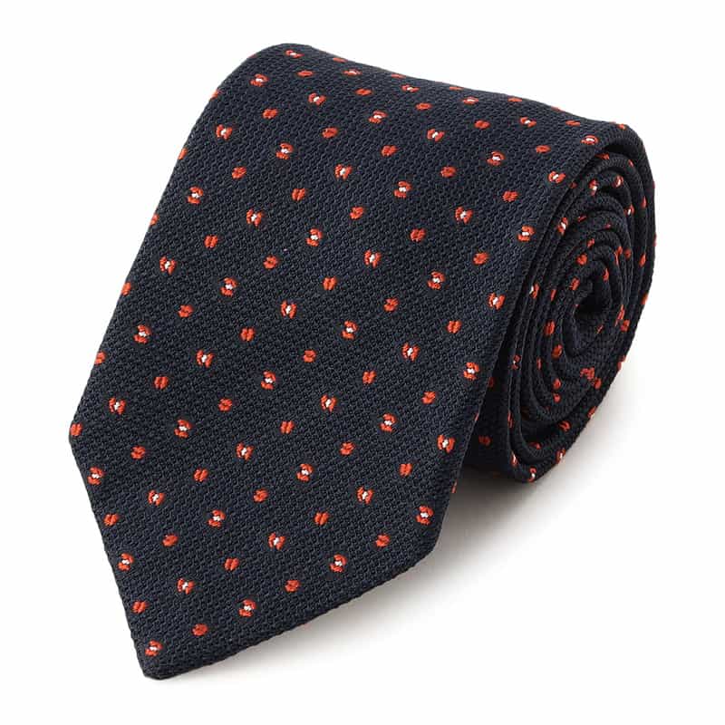 STEFANO BIGI ガルザ小紋柄タイ NAVY