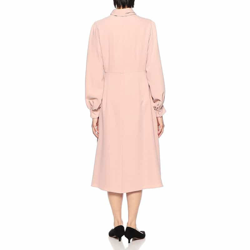 BARNEYS NEW YORK ウォッシャブル ハイウエストフレアドレス LIGHT PINK