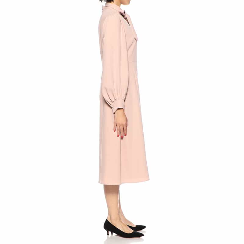 BARNEYS NEW YORK ウォッシャブル ハイウエストフレアドレス LIGHT PINK
