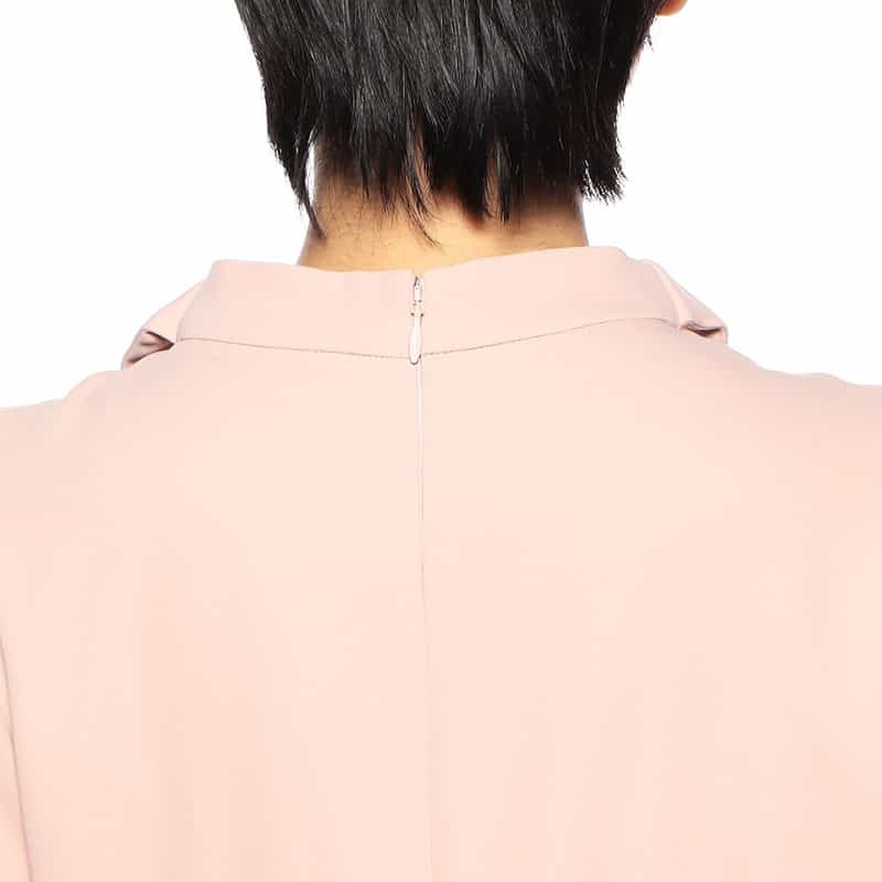 BARNEYS NEW YORK ウォッシャブル ハイウエストフレアドレス LIGHT PINK
