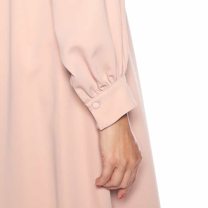 BARNEYS NEW YORK ウォッシャブル ハイウエストフレアドレス LIGHT PINK