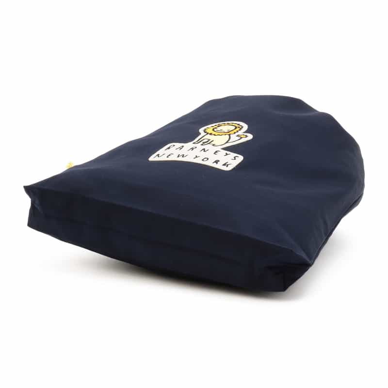 BARNEYS NEW YORK ライオンワッペン付き巾着（M） NAVY