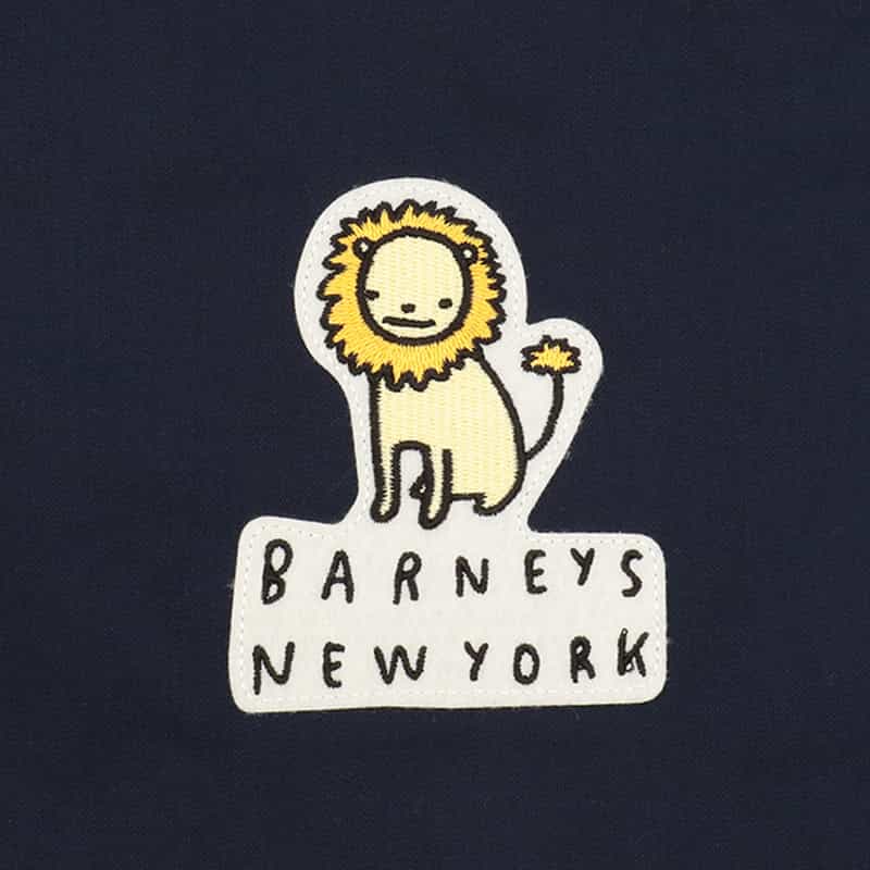 BARNEYS NEW YORK ライオンワッペン付き巾着（M） NAVY