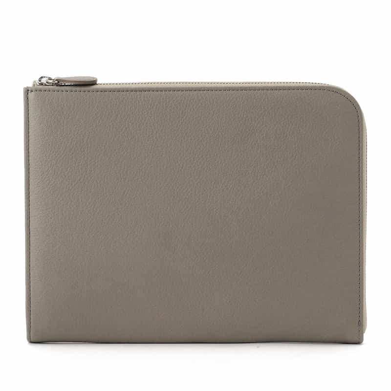 BARNEYS NEW YORK レザークラッチバッグ GRAY