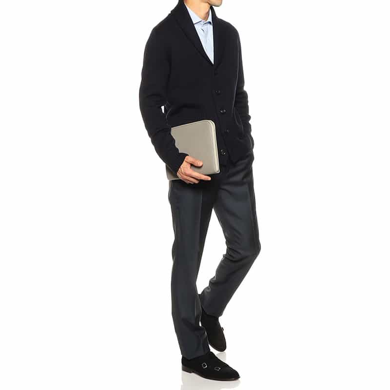 BARNEYS NEW YORK レザークラッチバッグ GRAY