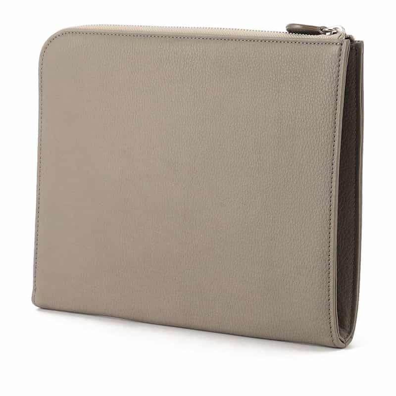 BARNEYS NEW YORK レザークラッチバッグ GRAY