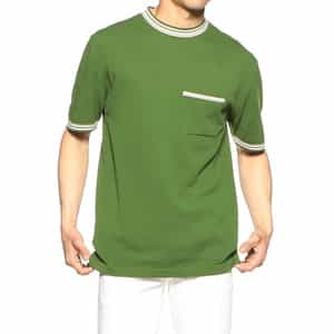 ボーダートリムニットTシャツ