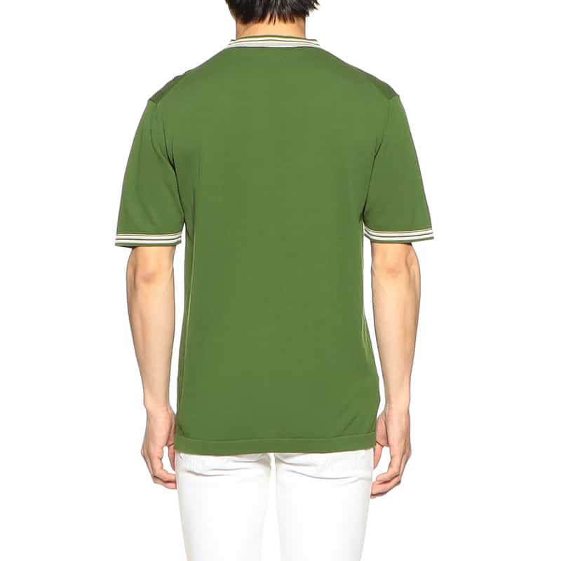 DANIELE FIESOLI ボーダートリムニットTシャツ KHAKI