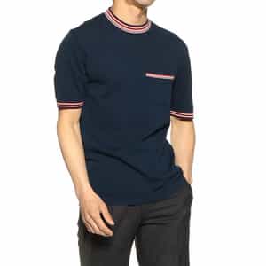 ボーダートリムニットTシャツ