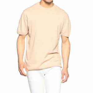 リネン×コットンニットTシャツ