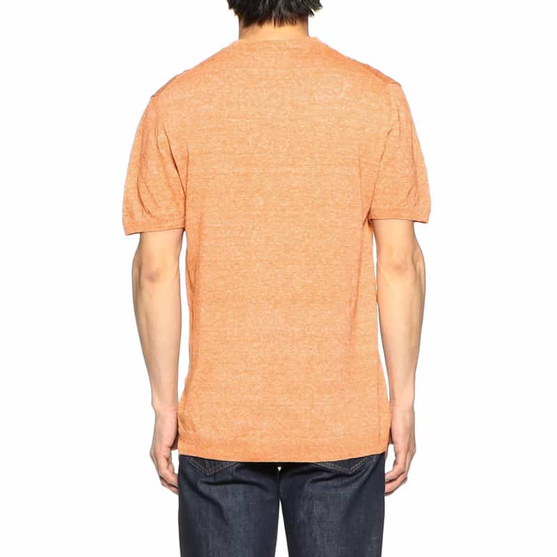 DANIELE FIESOLI リネン×コットンニットTシャツ ORANGE