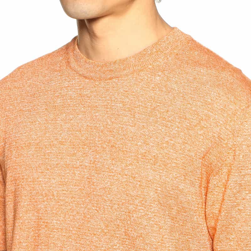 DANIELE FIESOLI リネン×コットンニットTシャツ ORANGE