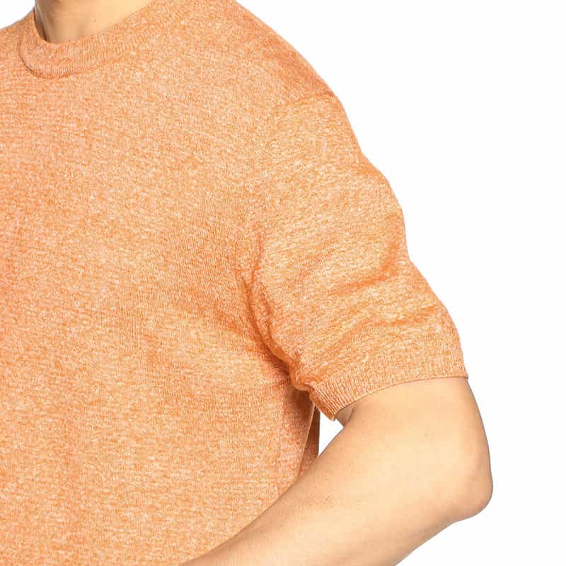 DANIELE FIESOLI リネン×コットンニットTシャツ ORANGE