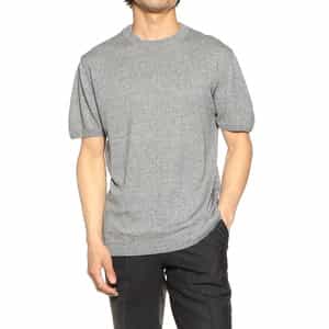 リネン×コットンニットTシャツ