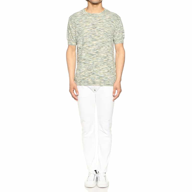 DANIELE FIESOLI ブークレコットンニットTシャツ GREEN