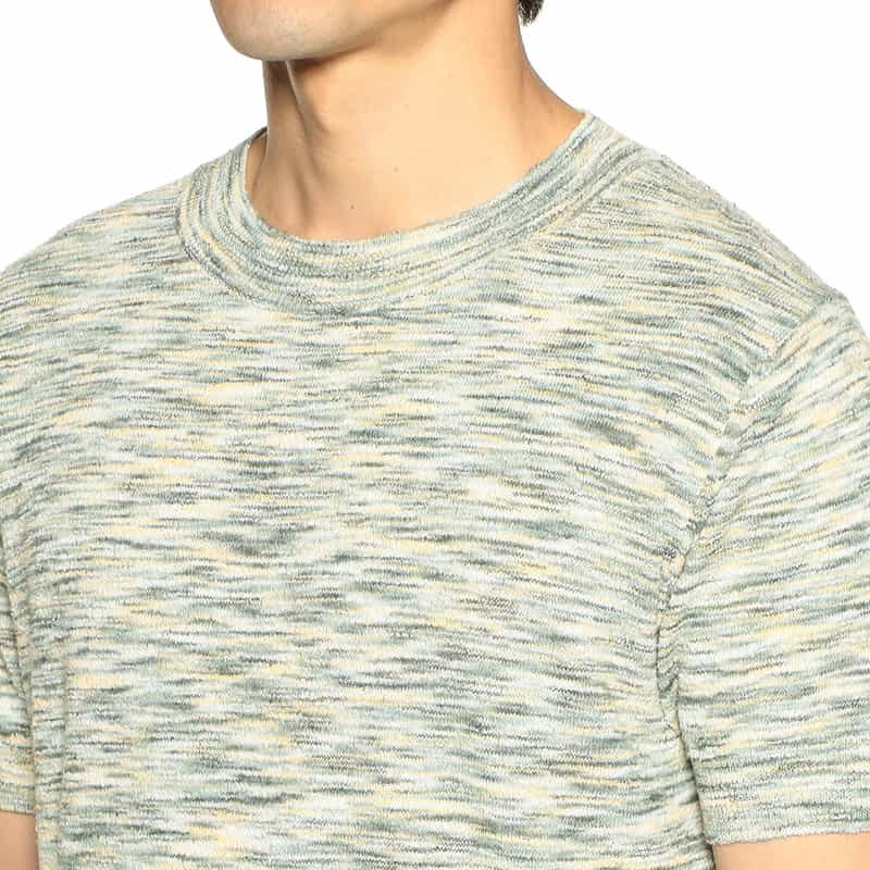 DANIELE FIESOLI ブークレコットンニットTシャツ GREEN