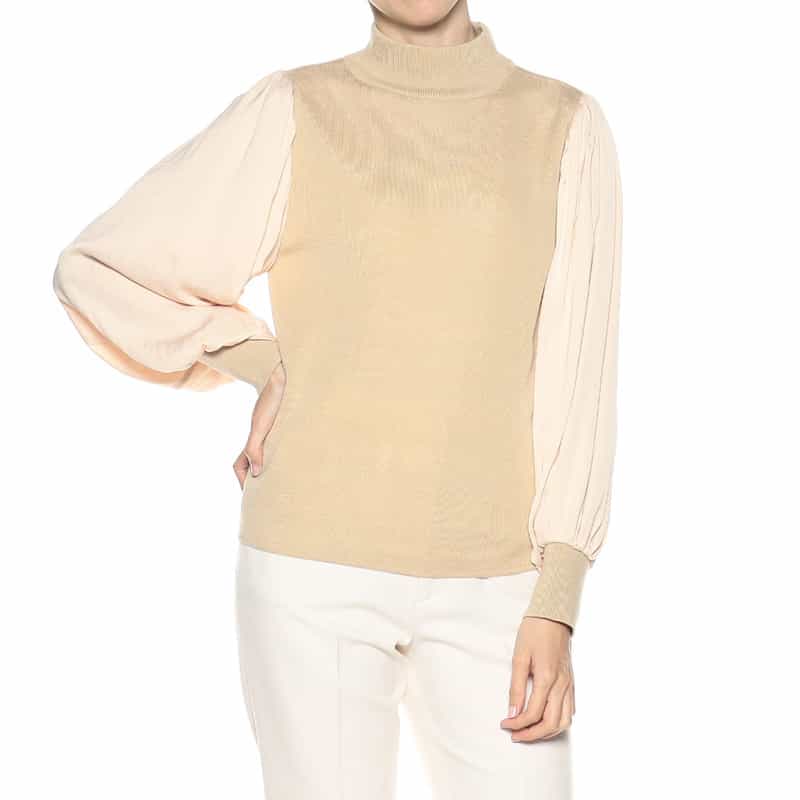 BARNEYS NEW YORK コンビネーションニットプルオーバー BEIGE