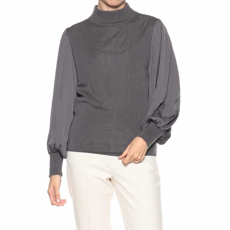 BARNEYS NEW YORK コンビネーションニットプルオーバー GRAY