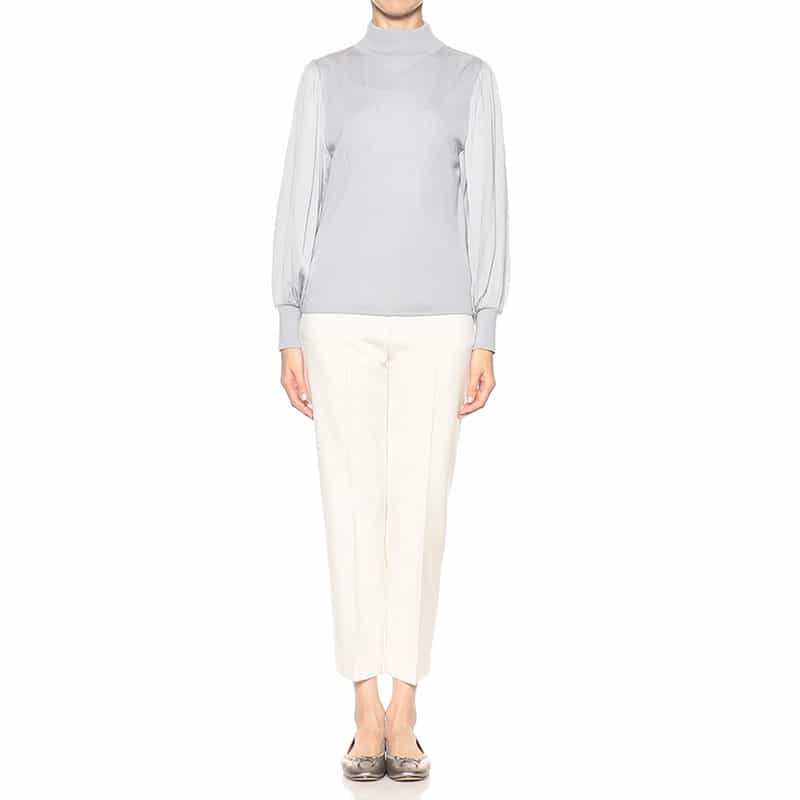 BARNEYS NEW YORK コンビネーションニットプルオーバー LIGHT GRAY
