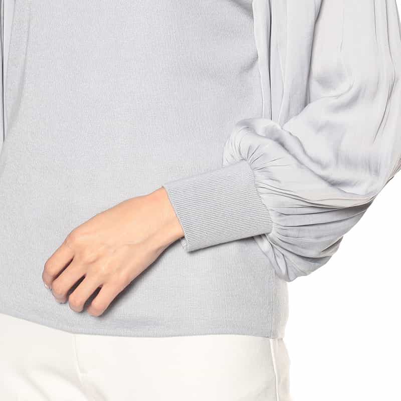 BARNEYS NEW YORK コンビネーションニットプルオーバー LIGHT GRAY