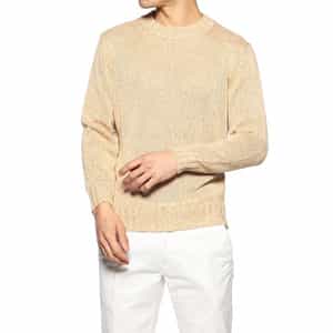 メランジ調コットンニットプルオーバー