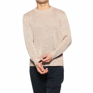 メランジ調コットンニットプルオーバー