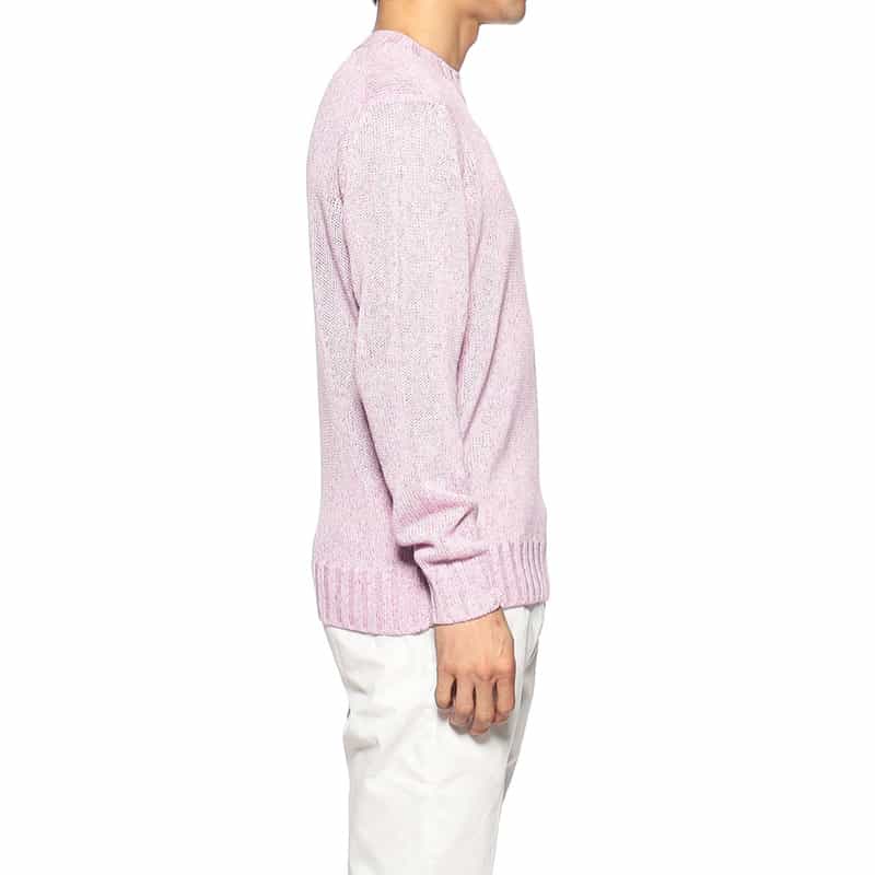 FILIPPO DE LAURENTIIS メランジ調コットンニットプルオーバー PINK