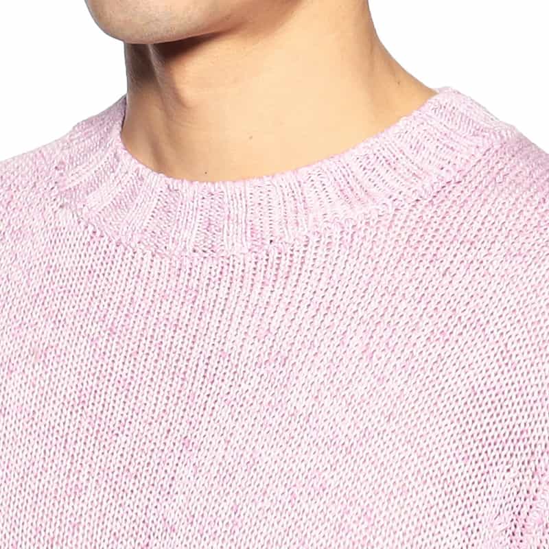 FILIPPO DE LAURENTIIS メランジ調コットンニットプルオーバー PINK