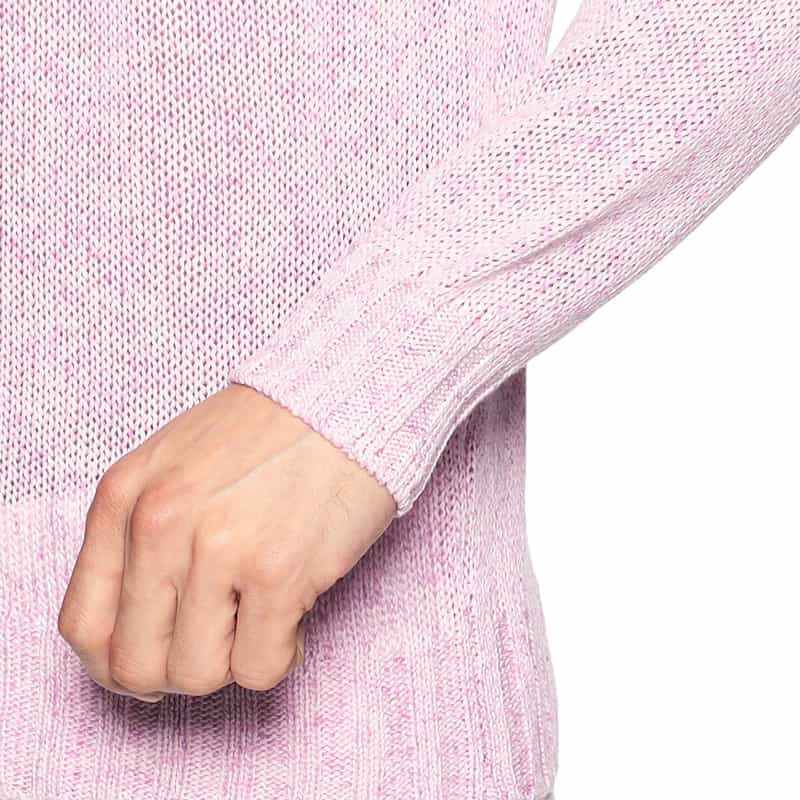 FILIPPO DE LAURENTIIS メランジ調コットンニットプルオーバー PINK