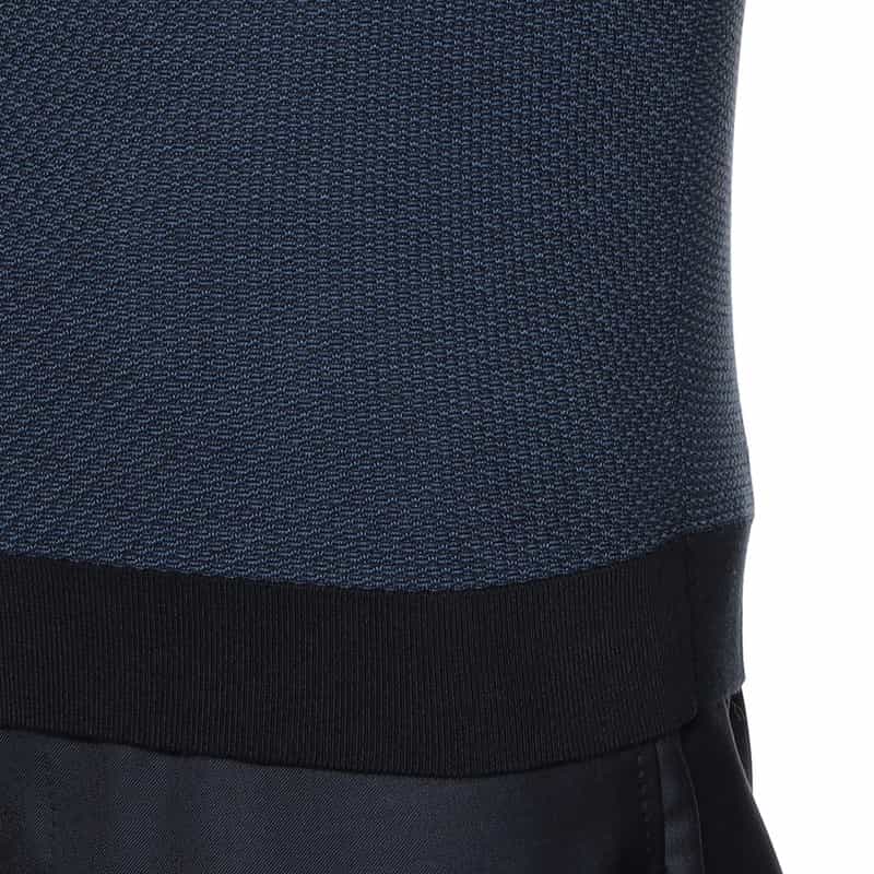 FILIPPO DE LAURENTIIS ジャカードニットポロシャツ NAVY