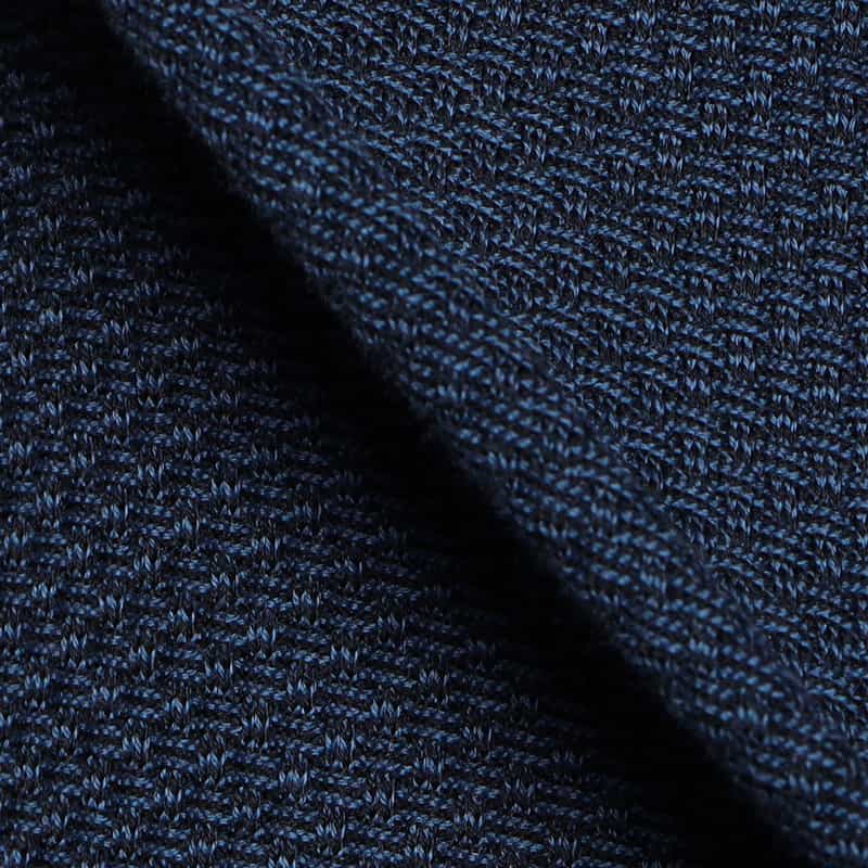 FILIPPO DE LAURENTIIS ジャカードニットポロシャツ NAVY