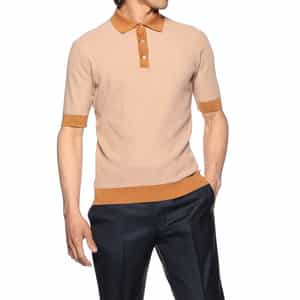 ジャカードニットポロシャツ