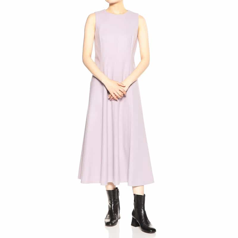 BARNEYS NEW YORK メルトンジャージーノースリーブドレス LIGHT PURPLE