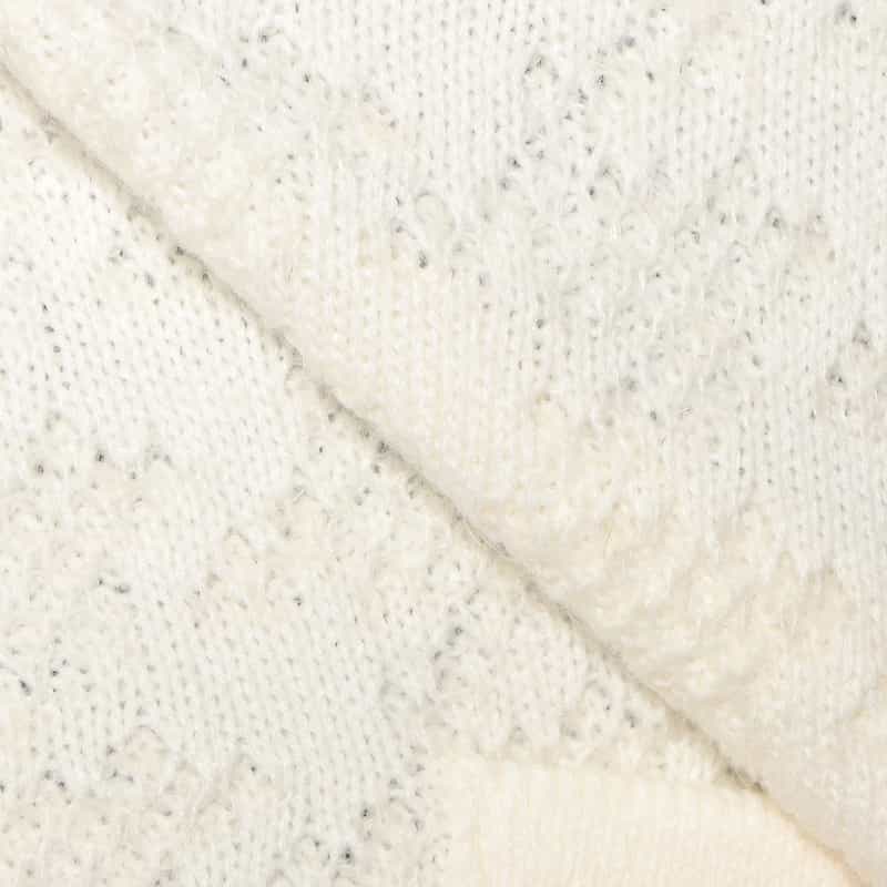 BARNEYS NEW YORK ジャカード千鳥柄ショールカラーカーディガン WHITE