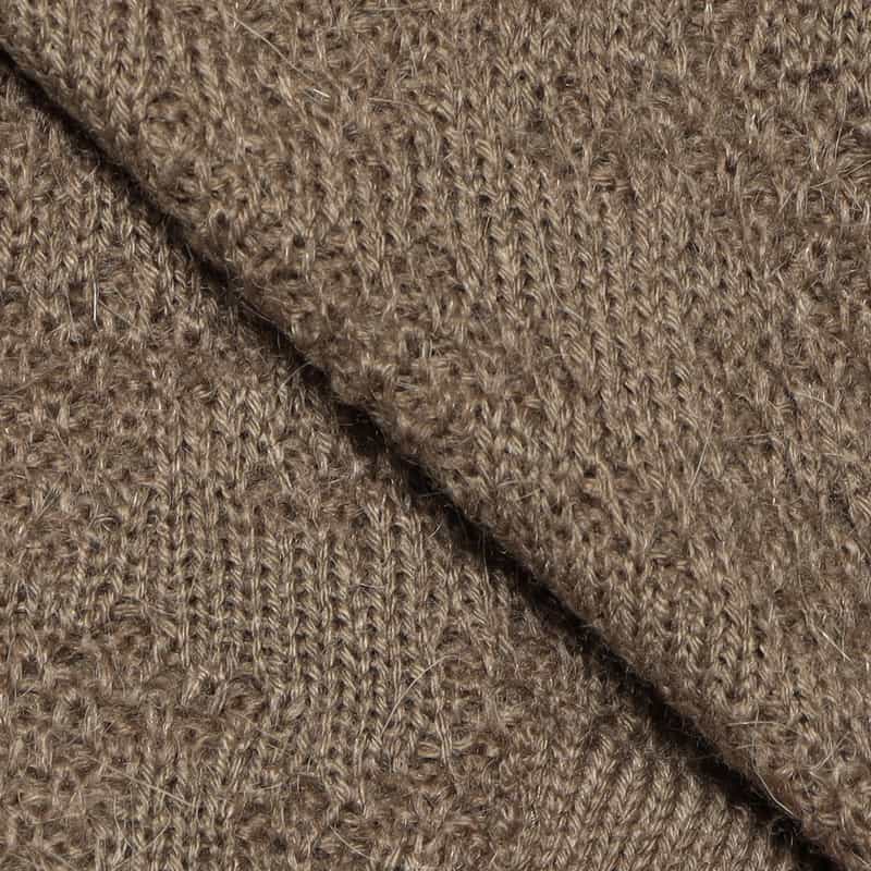 BARNEYS NEW YORK ジャカード千鳥柄ショールカラーカーディガン BROWN