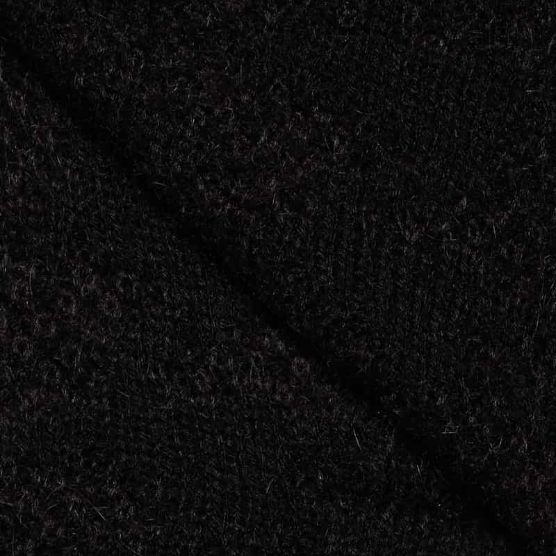 BARNEYS NEW YORK ジャカード千鳥柄ショールカラーカーディガン BLACK