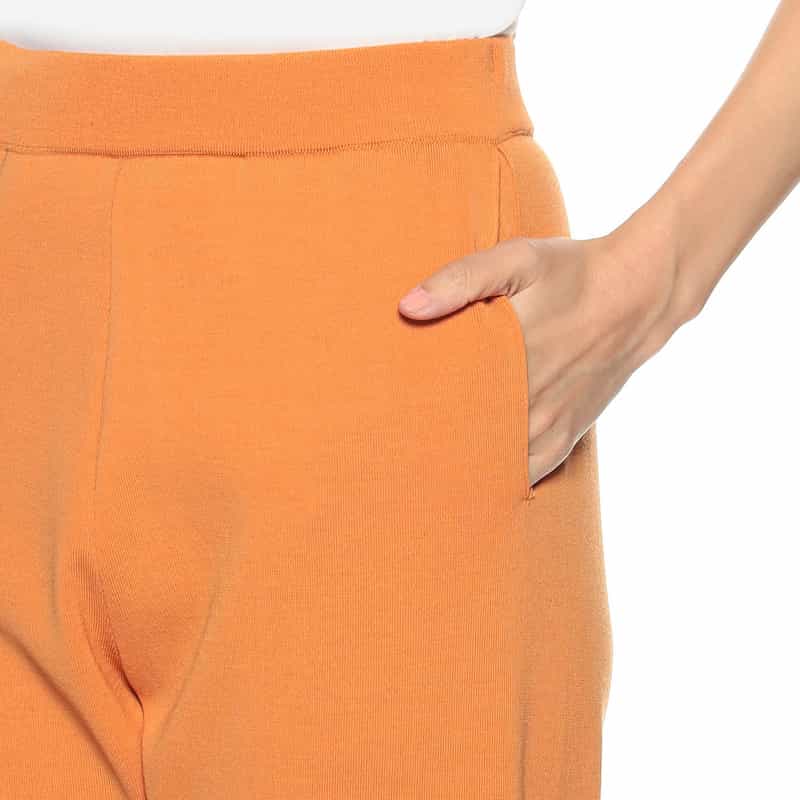 AURALEE リブニットパンツ ORANGE