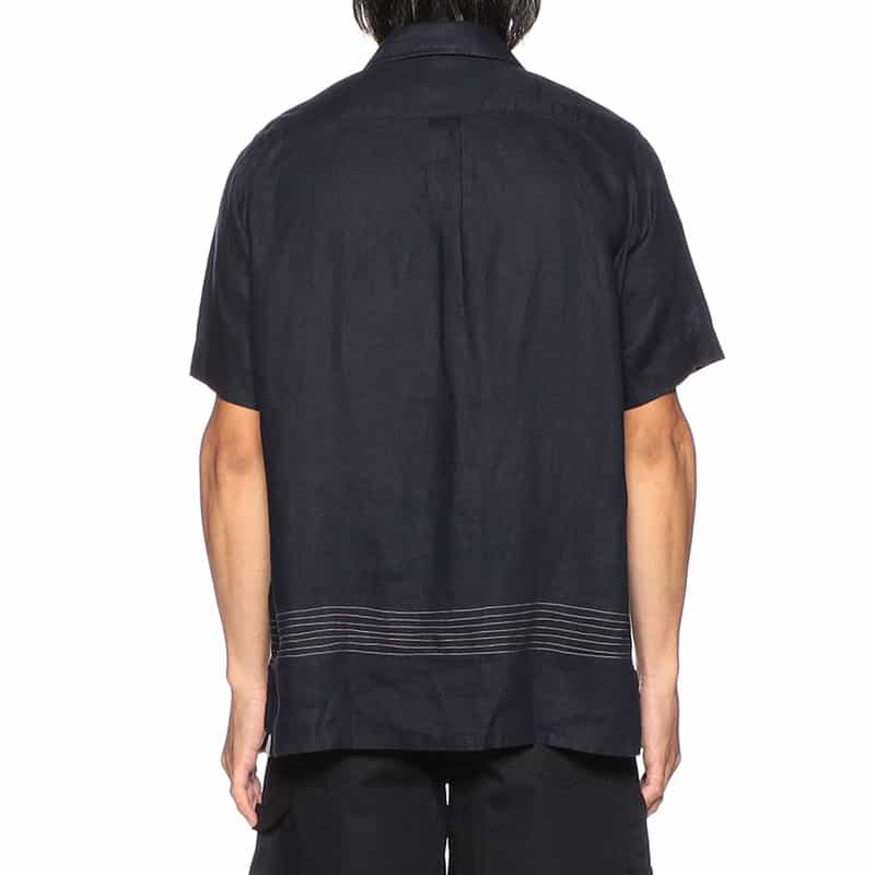 OSVALDO TRUCCHI リネンオープンカラーシャツ "HAWAII B" NAVY