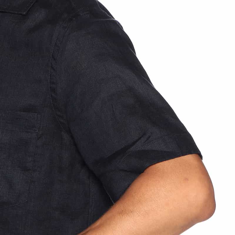 OSVALDO TRUCCHI リネンオープンカラーシャツ "HAWAII B" NAVY