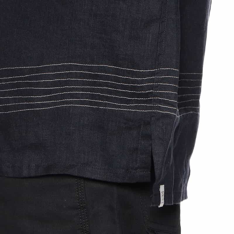 OSVALDO TRUCCHI リネンオープンカラーシャツ "HAWAII B" NAVY