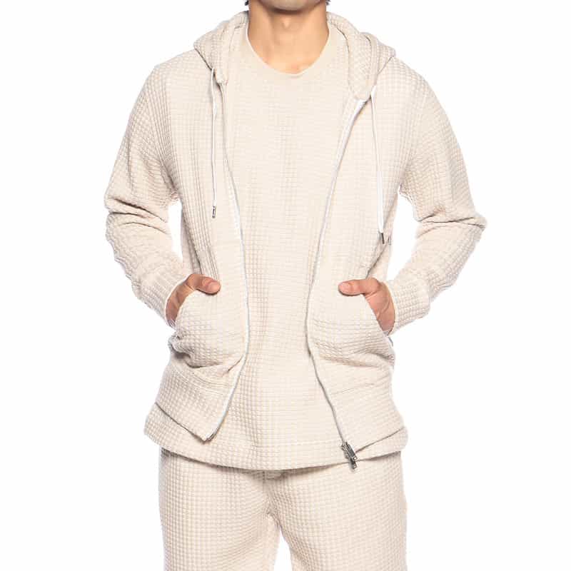 SEA GREEN バーニーズ ニューヨーク限定ワッフルパーカー BEIGE