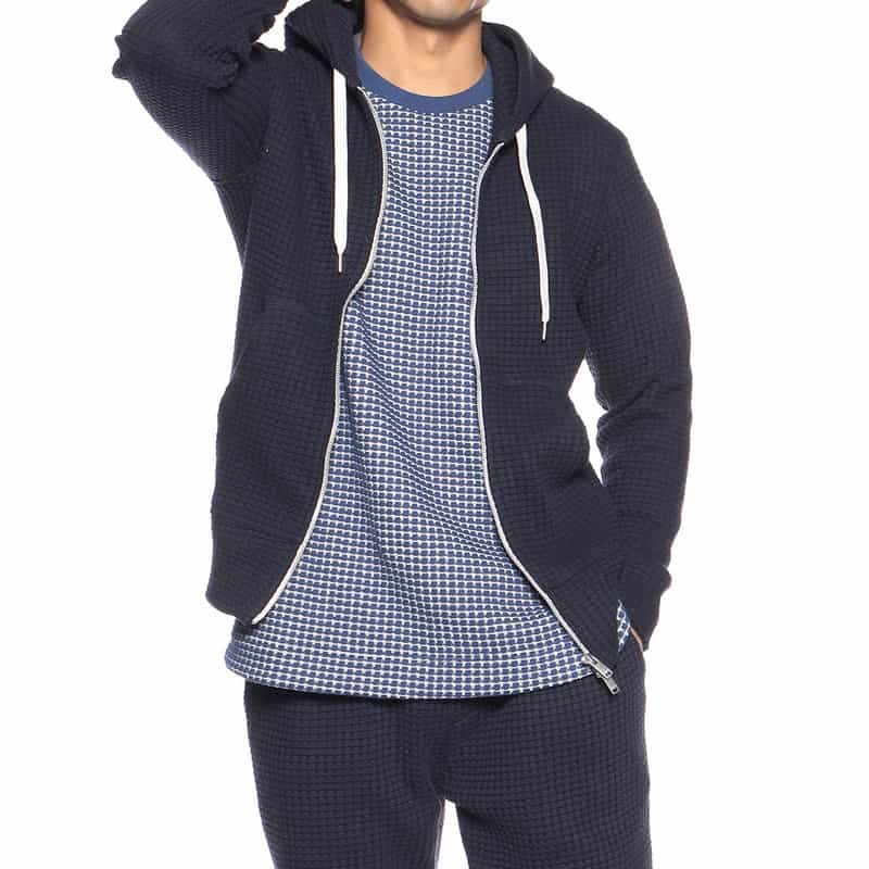 SEA GREEN バーニーズ ニューヨーク限定ワッフルパーカー NAVY