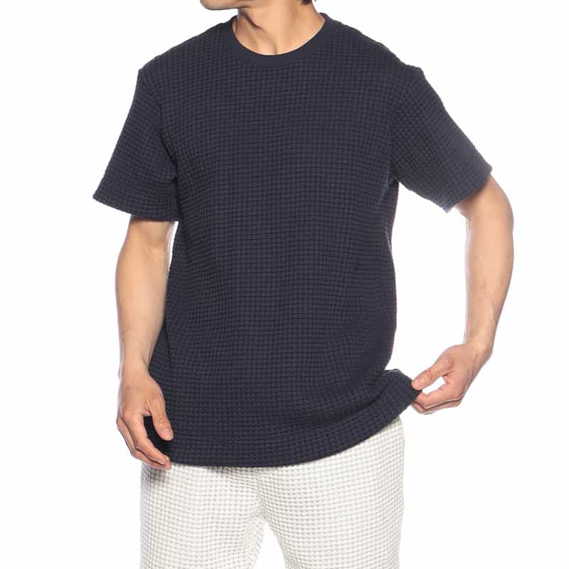 SEA GREEN バーニーズ ニューヨーク限定ワッフルTシャツ NAVY