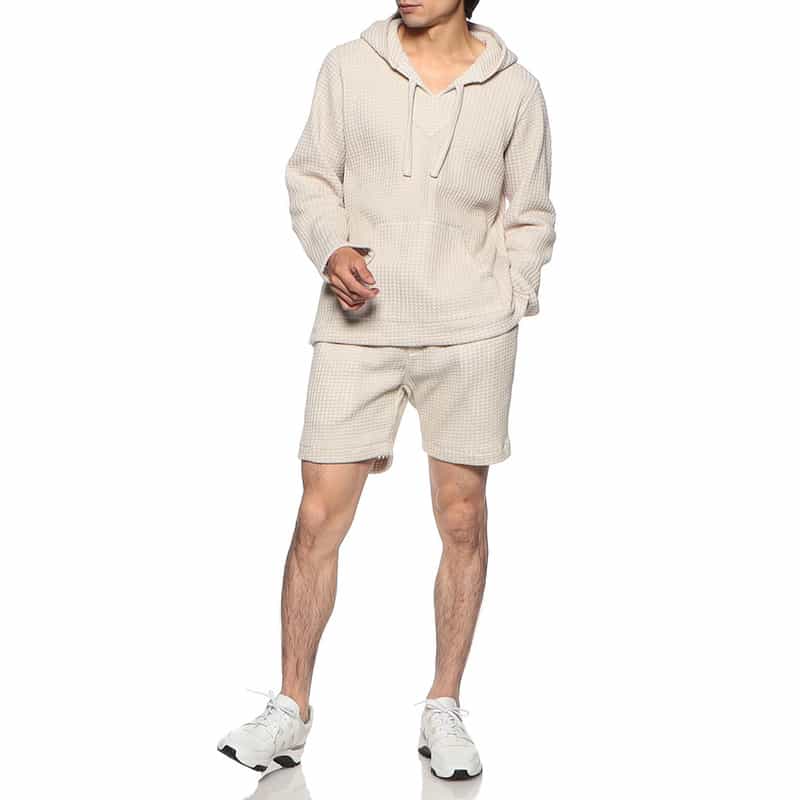 SEA GREEN バーニーズ　ニューヨーク限定オニワッフルメキシカンパーカー BEIGE