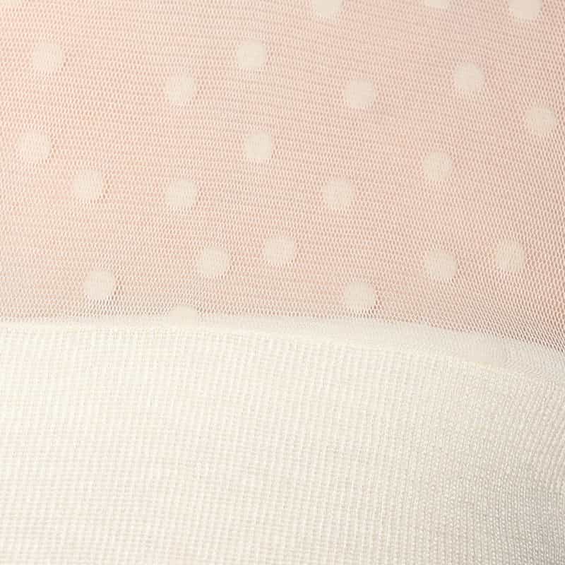 BARNEYS NEW YORK ドットチュールコンビネーションニットプルオーバー IVORY