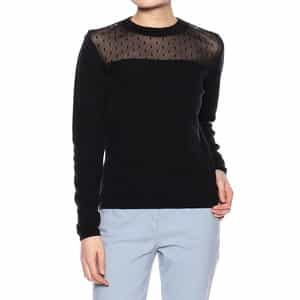 ドットチュールコンビネーションニットプルオーバー