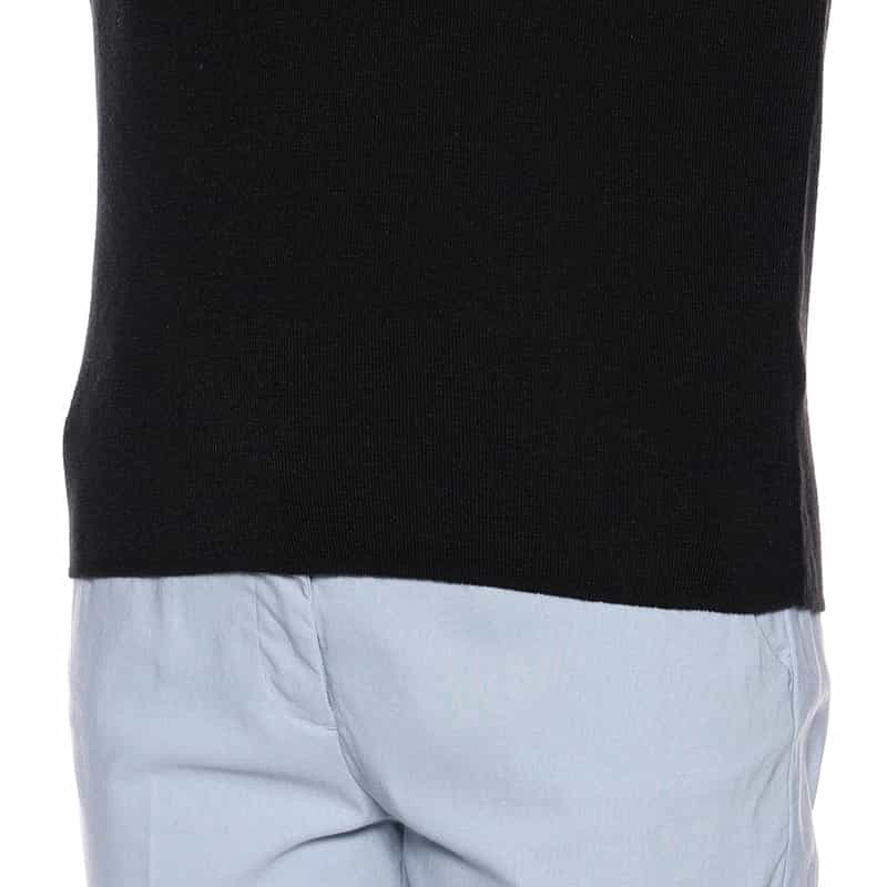 BARNEYS NEW YORK ドットチュールコンビネーションニットプルオーバー BLACK